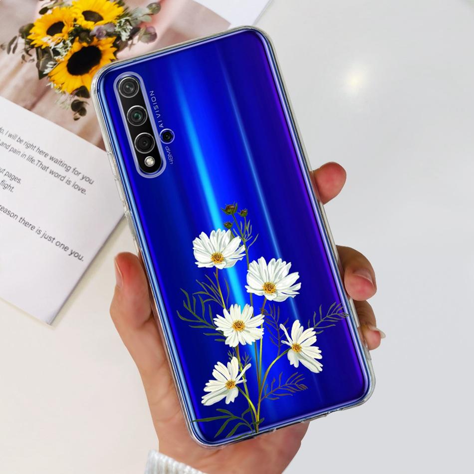 Чехол для телефона Huawei Nova 5T Nova5T YAL-L21 YAL-L61 YAL-L71 Элегантный принт Мягкий силикон Прозрачный ТПУ Тонкие чехлы