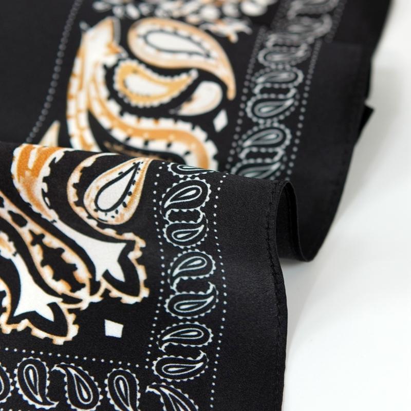 Black Gold Silk Scarves Bufandas Female Scarfs Shawl Fashion Elegant Satin Square Scarves Fall Winter Brand Silk Scarf Hijab