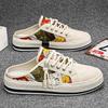 Half Shoes For Men Mules Backless Loafers Slipper Open-Back Board Shoes Summer Flat Shoe Slides Sandals Semi-Drag Casual Shoes