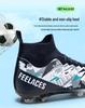 2024 Men's Fly-Knit High-Top Soccer Shoes with Breathable Sock Liner for Professional Turf Training