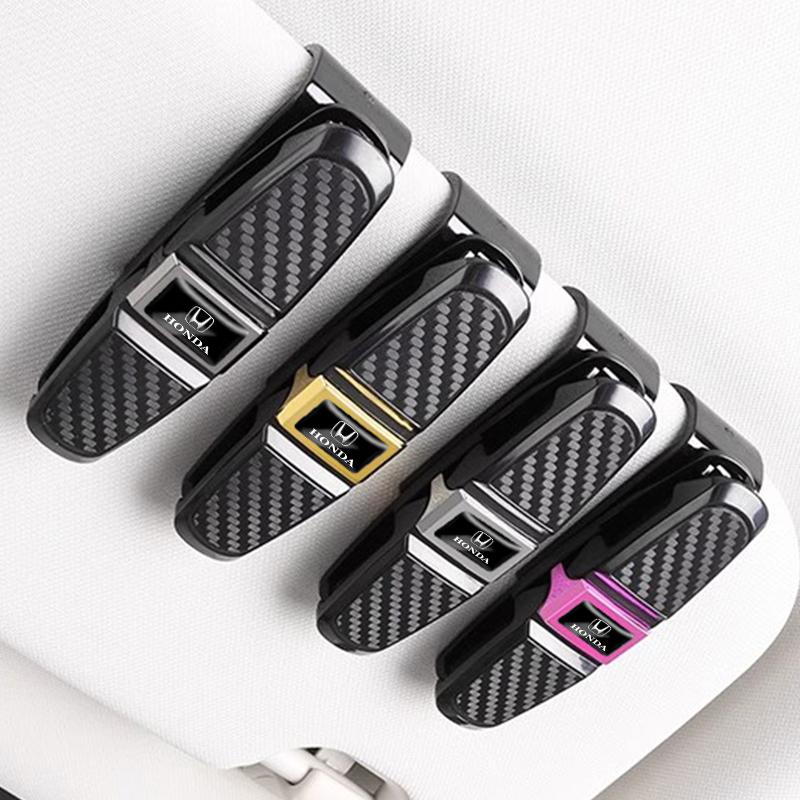 AAAKB1 ABS Car Glasses Clip Card Ticket Clamp Fastener Accessories For Honda Civic Fit Jazz Accord Pilot CRV Odyssey Passport City HRV