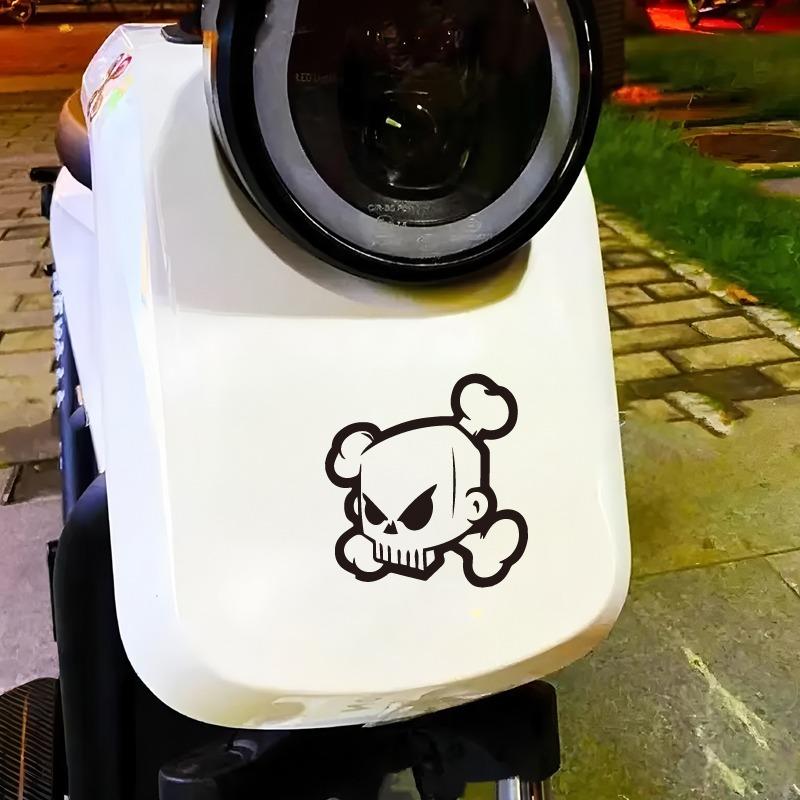Skull Crossbones Sticker  Unique Cartoon Art, Edgy Decal for Laptops Skateboards. High - Grade Vinyl, Easy Apply Remove. Boost