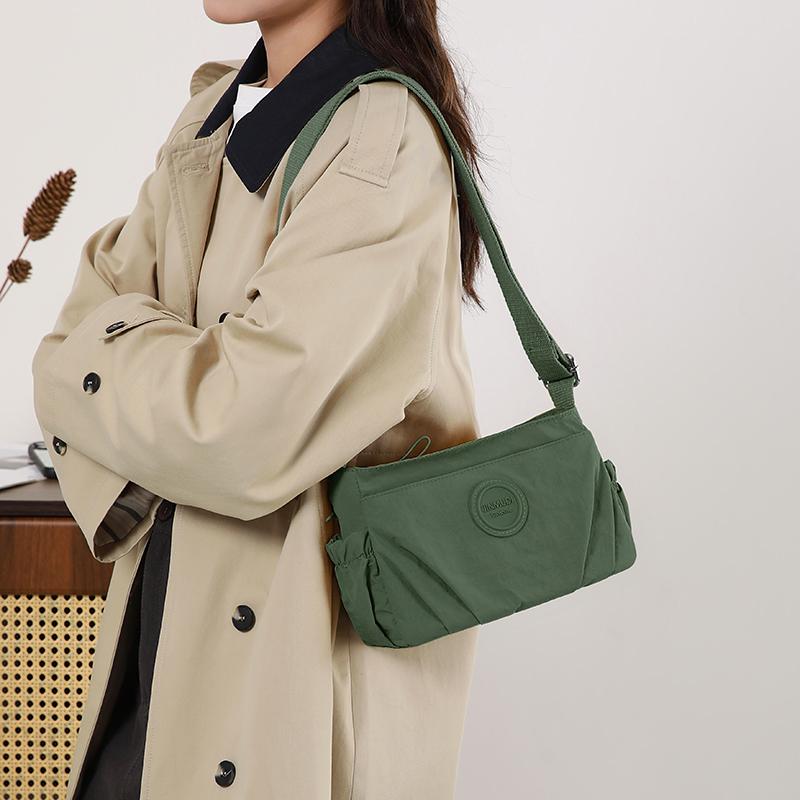 Плиссированная женская сумка с несколькими отделениями, нейлоновая водонепроницаемая легкая сумка через плечо