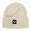 Women's Fashion Smiley Face Logo Hat Solid Color Knitted Hat Casual Outdoor Warm Beanie Men's Winter Hat