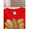 Kids Crewneck Sweatshirt, Basket Bread Loaf Graphic Print,Spring Autumn Casual Sport Tops