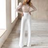 Women Elegant Long Sleeves Lace Bride Bridesmaids Wedding Party Playsuits Overalls Long Jumpsuit