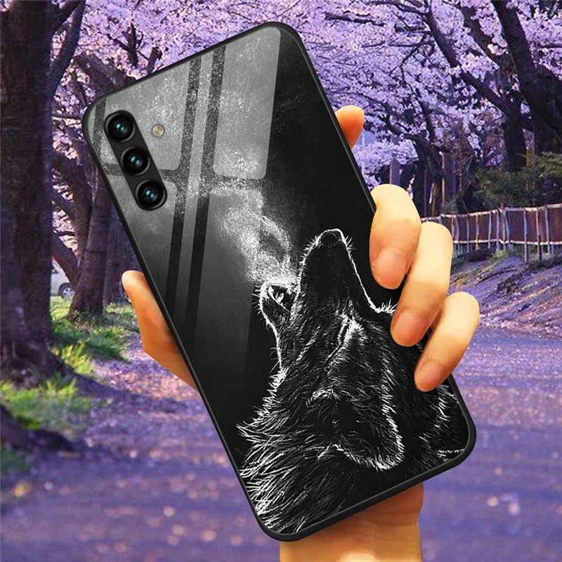 Для Samsung A34 A54 A14 A7 2018 Чехол GalaxyA54 Стекло Закаленное Жесткая Крышка Coque для Samsung Galaxy A34 5G GalaxyA34 Космос A 14