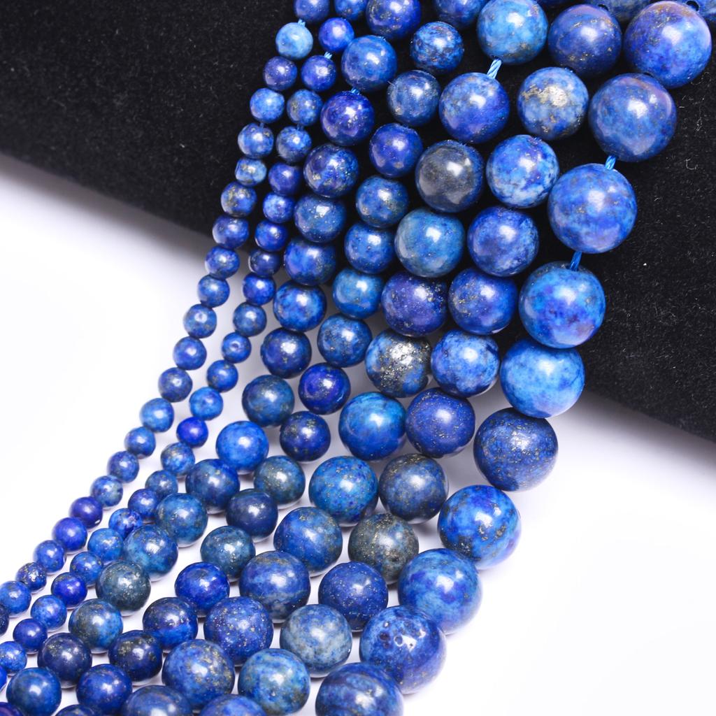 40/30/20/20/15 шт. 4/6/8/10/12 мм лазурит круглые бусины из натурального камня DIY браслет серьги материал для бисера ручной работы