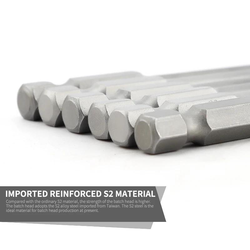 65 мм H2-H8 шестигранные биты с шаровидным концом для отвертки 1/4" набор бит с шестигранным хвостовиком магнитный набор бит для отвертки