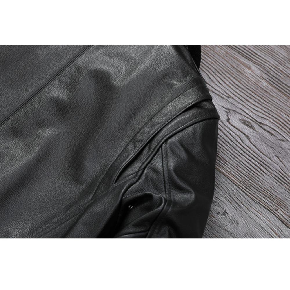 Китайский размер Мужская кожаная куртка из натуральной коровьей кожи с воротником из натурального меха Летные куртки Мужские пальто из коровьей кожи Зимняя одежда ВВС