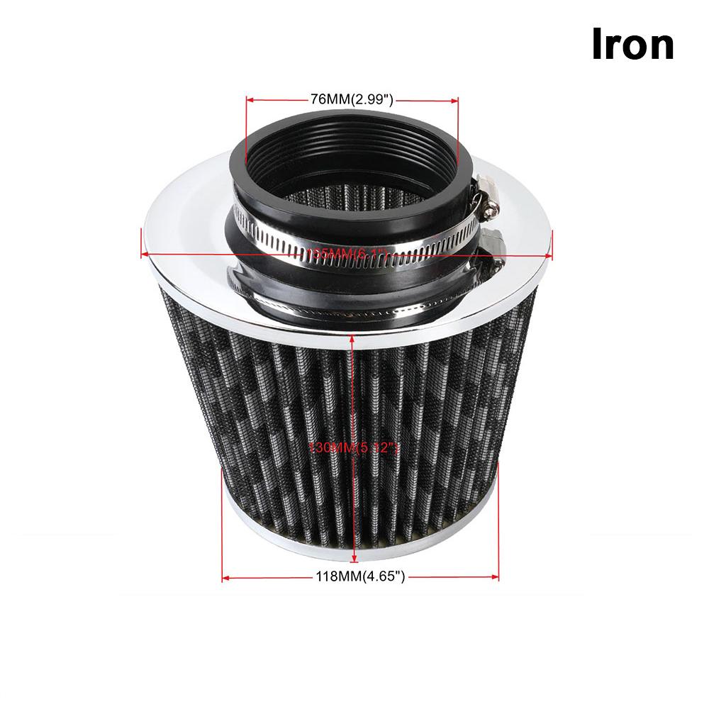 76MM 3" Burnt Blue Stainless Steel Mesh Cone Power Intake High Flow Cold Air Filter Air Intake Filter Induction Kit OFI074