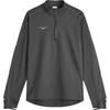Футболка с логотипом, воротником-стойкой, половинной молнией и длинным рукавом, мужская, топы, угольно-черная 1164156-BLK