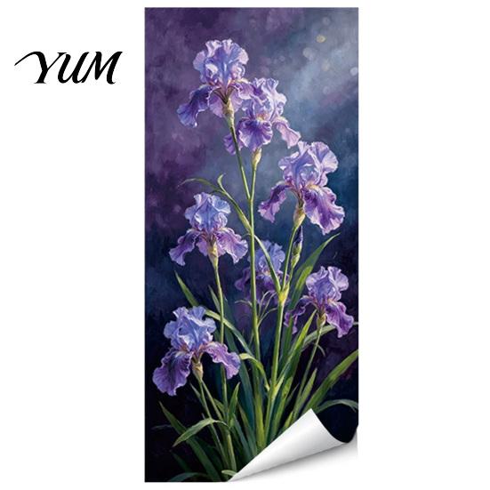Large Trash Can Personalized Skins Floral Stickers, Waterproof Self?Adhesive Bin Decals, Vintage Flower Pattern Decor Self Adhesive Stickers