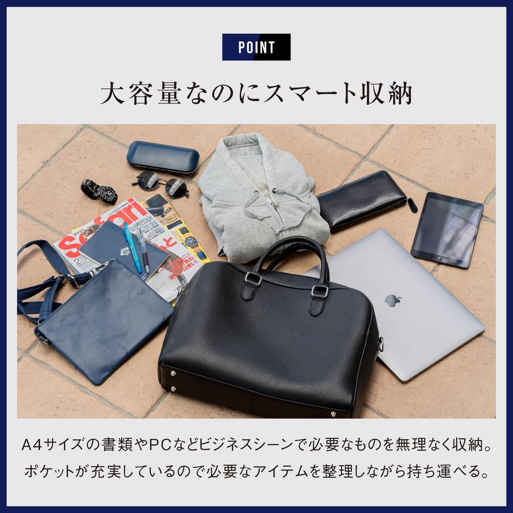 Briefcase Shrink Leather Genuine Leather Business Bag Leather Large Capacity A4 [Uneven] Men's (Black)