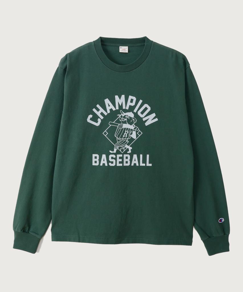 CHAMPION Baseball Regular Fit Long Sleeve T-Shirt Dark Green