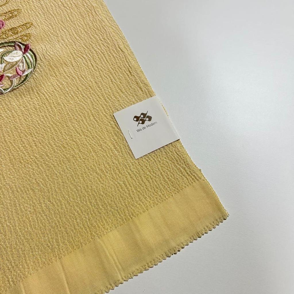 Used Final Price Reduction - Limited to 20 items - New - Made in Japan - Silk Chirimen Fabric - Embroidered Obi-age (sash accessory) - 995