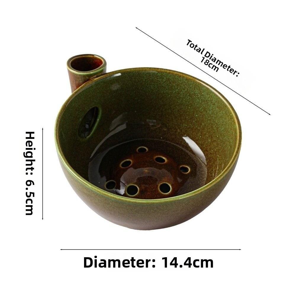 Ceramic Fruit Washing Bowl Built-In Drain Slots Fruit Rinse Bowl Berry Swirl Bowl Table Serving
