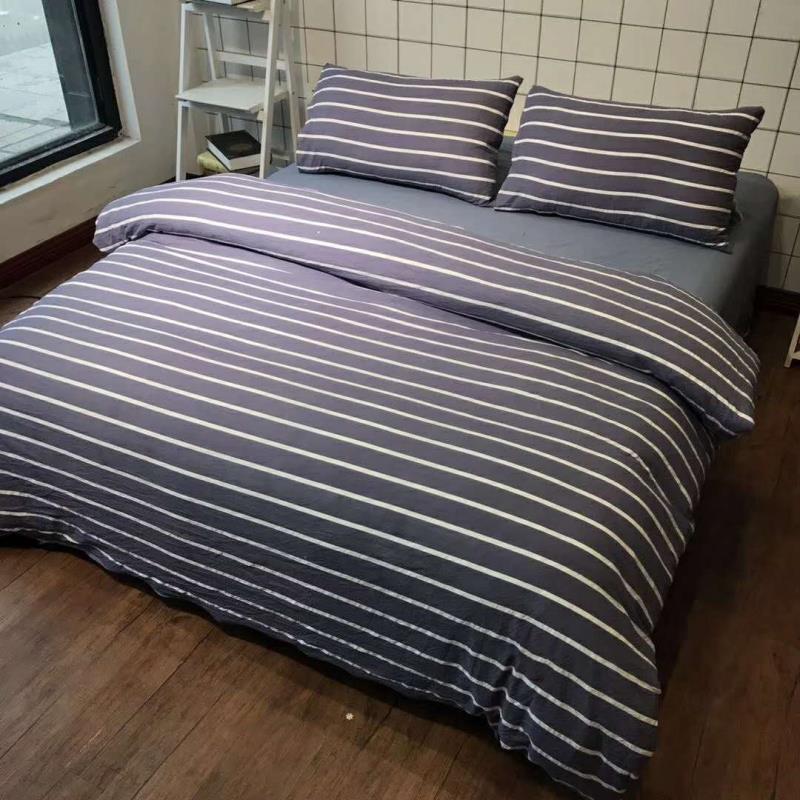 Постельное белье в японском стиле из четырех предметов из мытого хлопка для студенческого общежития