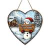 Rustic Wooden Christmas Sign with Snowman Pattern - Heart-shaped Navidad Sign for Front Doo, Wall Hanging Decor - Ideal Christmas Decoration