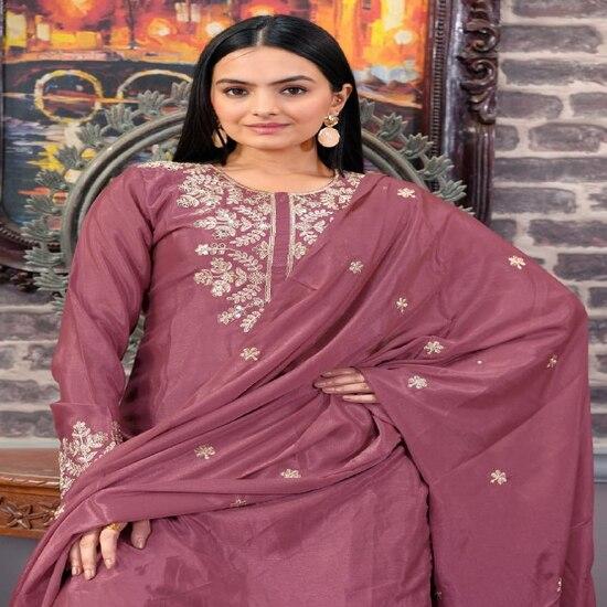 Luxury Mauve Ethnic Sharara Suit