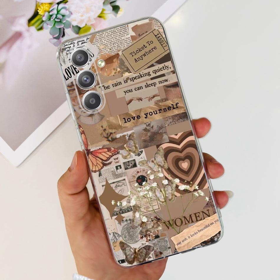 Чехол для Samsung Galaxy A55 Чехол Samsung A55 5G SM-A556B Модный Принт Мягкий Силикон ТПУ Задняя Крышка Телефона