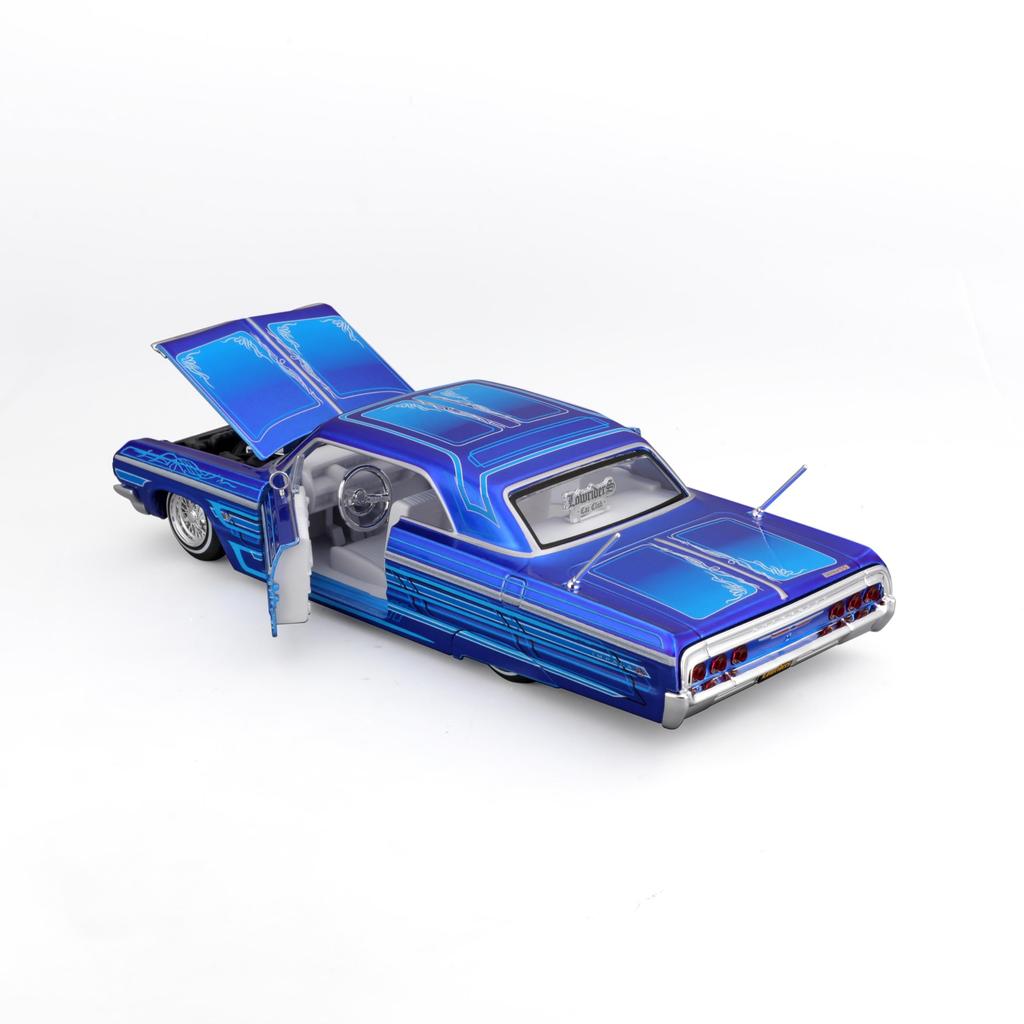 Maisto 1/26 Chevrolet Impala 1964 Синий Custom Lowriders Series / Металлическая модель автомобиля (Готовый продукт) 32547