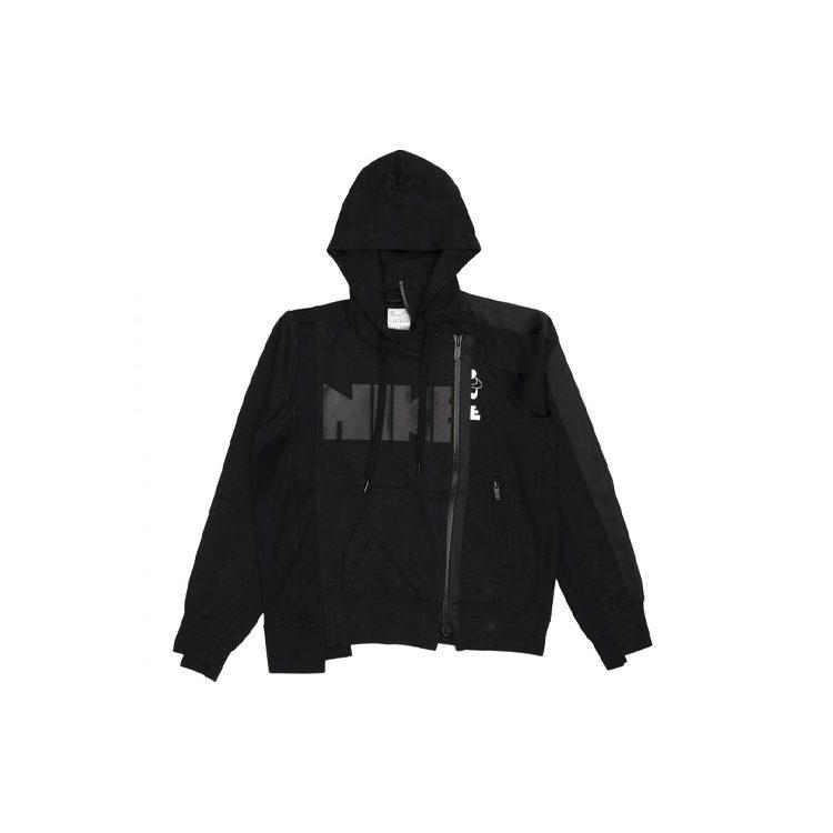 Nike Худи с двойной молнией Sacai 'Черный/Темный Обсидиан' CD6303-010