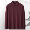 MONTAGUT Men's Wool-Blend Argyle Long-Sleeve Polo Shirt