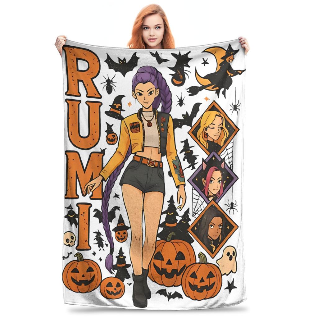 Saja Boys  Kpop Hunter Halloween Blankets Quality Soft Warm  Bedding Throws Autumn Girls Boys Couch Bed Street Trend Bedspread