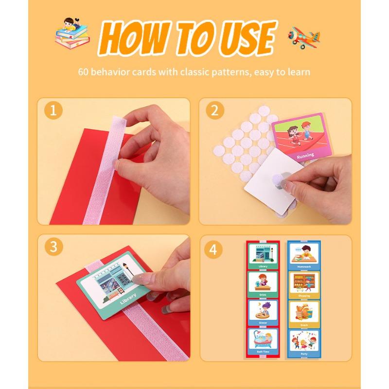 Kids Behavior Visual Schedule Nonverbal Communication Daily Routine Planning Cards
