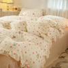 Princess Style Bedding Sets Ruffle Lace Bow Quilt Cover Romantic Bedclothes Decor Woman Girls Bedroom Duvet Cover 4pcs