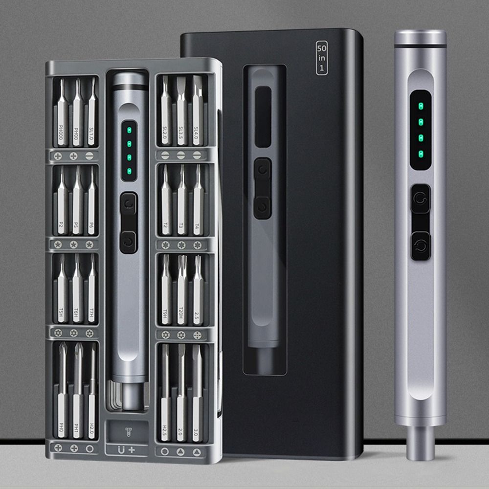 with 48 Magnetic Bits Electric Screwdriver Set Quiet Sound Electric Tool Kit