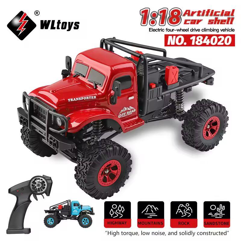 Wltoys 1/18 Мини-радиоуправляемая машина 184020 2.4G со светодиодной подсветкой 4WD Внедорожный Электрический Гусеничный Транспортёр Грузовик на Радиоуправлении Игрушка для Детей