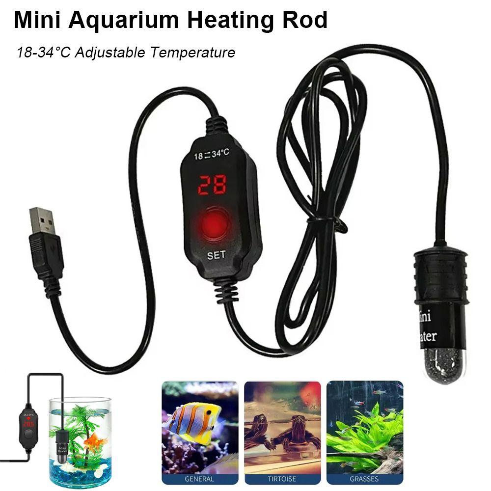 1 шт. Регулируемый температурный нагревательный стержень для аквариума 18-34°C Погружной термостат-нагреватель