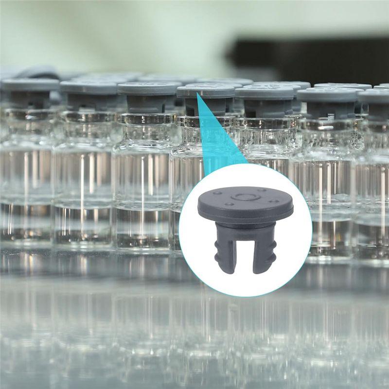 ABUH-7.5 Mm/0.3 Inch Vials Rubber Stoppers 200 Pcs Two Legs Butyl Rubber Bottle Stopper Self-Healing Injection Ports Seal 7