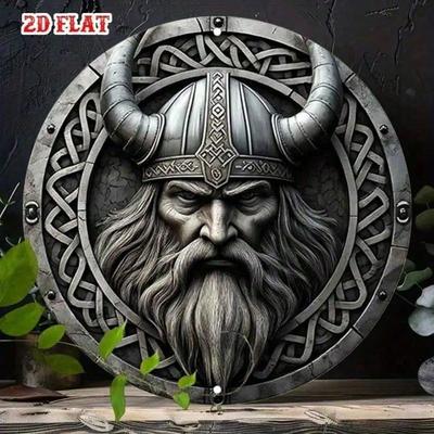 Викинг Одина Ворон Скандинавская Мифология Настенное Искусство Круглый Металлический Знак Домашний Бар Гараж Мужская Берлога Декор