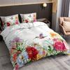 3pc Garden-Inspired Duvet Set – Elegant Floral & Bird Print, Ultra-Soft & Breathable, Ideal for Home and Guest Room Comfort