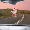Украшение на рождественскую елку Рождественская фигурка кота с подвеской в шапке Санты 2D Плоское акриловое подвесное украшение для зеркала заднего вида автомобиля Дерево