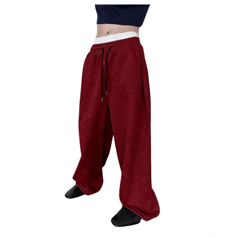 High-Waisted Drawstring Sweatpants Men Loose Fit Casual Lightweight Breathable Fleece-Lined