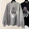 Autumn Women's Fashion Plus Velvet Thickened Bunny Round Neck Sweatshirt