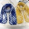 Scarf Women's Winter Color Rhombus Warm Thickened Knitted Shawl Double-sided Hemming Scarf