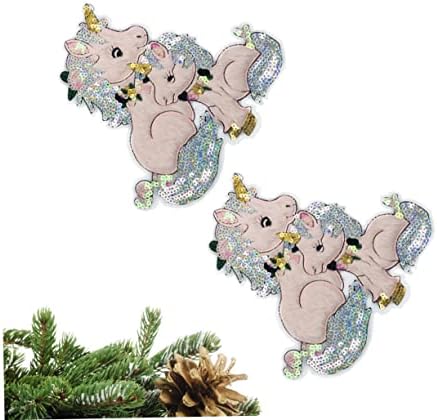 STOBOK 2 Pcs Unicorn Embroidered Patches Large Sew On Applique for Jackets Jeans DIY Clothing Decoration