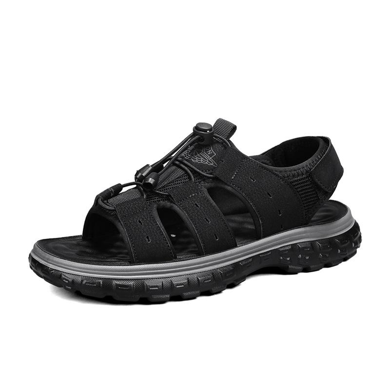 Мода 2024 года, новые сандалии ручной работы, мужские дышащие летние туфли, мужские сандалии для отдыха на открытом воздухе, противоскользящие пляжные сандалии, полые туфли