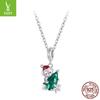 Yinziyun Christmas Bear Necklace for Women, Light Luxury S925 Sterling Silver Lucky Clavicle Chain