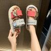 2025 Women Slippers Colorful Candy Stripe Design with Thick Sole for Summer Beach Wear Casual Style Sandals Women Slides Women