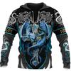 Black & White Tattoo Dragon 3D Printed Men's Hoodies Sweatshirts Unisex Streetwear Pullover Casual Loose Jacket Tracksuits 4XL