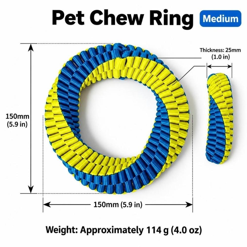 Figure-8 Double-Loop Design Dog Rope Toy Nylon Interactive Dog Toy Dog Chew Toy Outdoor Tug Of War