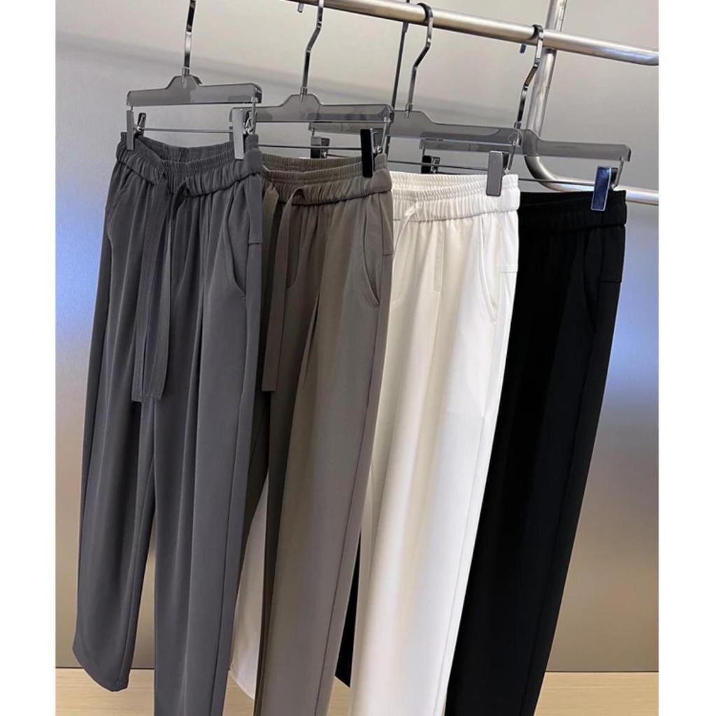 Мужские классные летние зауженные брюки-шаровары с защитой от морщин