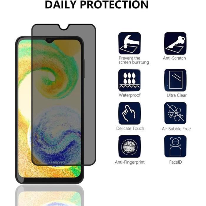 3 Verre Trempé Anti-espion pour Samsung Galaxy A15 5G-4G Vitre Protection