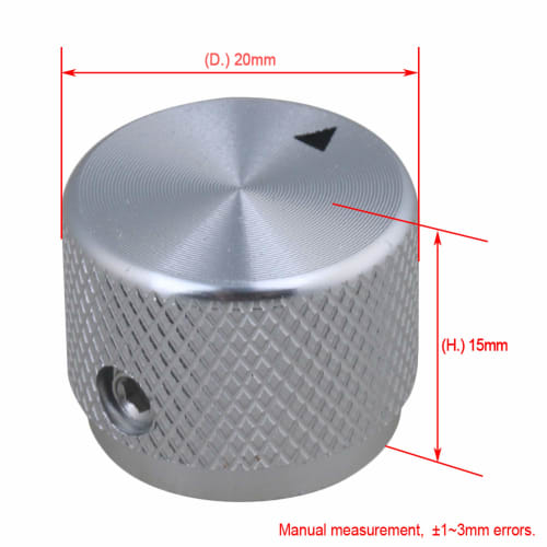 Yibuy 2-Pack 20x15.5x6mm Silver Aluminum Alloy Electric Guitar Potentiometer Knob Volume Tone Rotary Guitar Control Knob